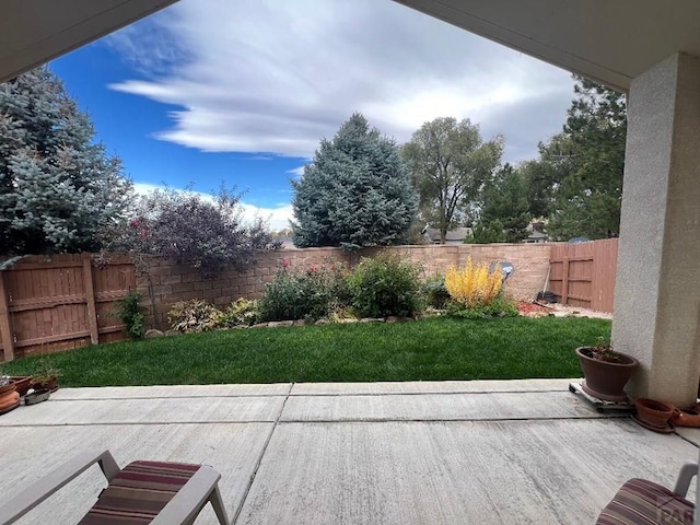 view of patio with a fenced backyard