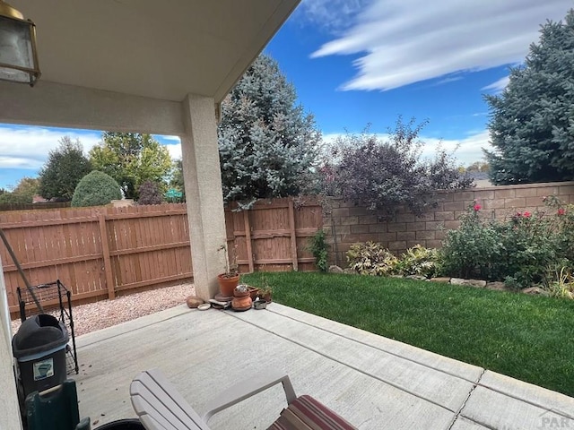 view of patio / terrace with a fenced backyard