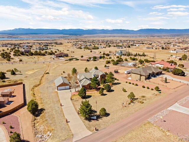 aerial view with a mountain view