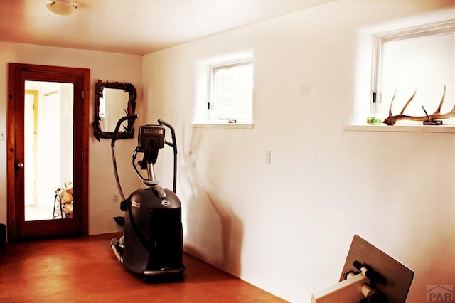 840 County Rd 627, Gardner, CO 81040 - exercise area with wood finished floors