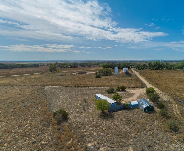 drone / aerial view with a rural view