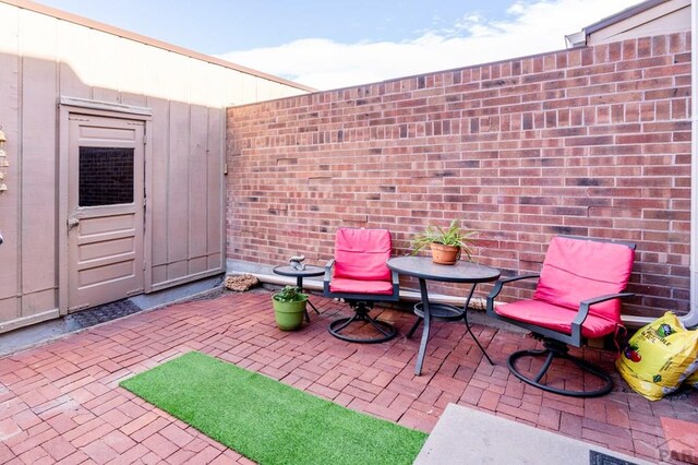 view of patio with a fenced backyard