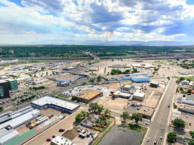 aerial view with a mountain view