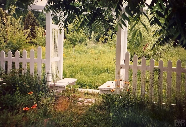 view of yard with fence