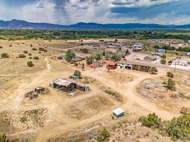 aerial view with a mountain view