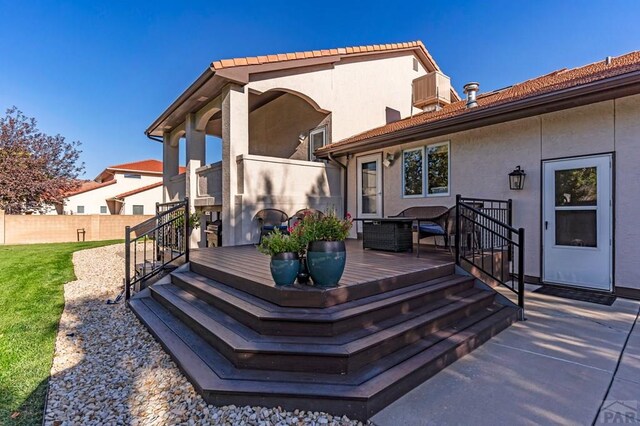 wooden terrace with fence