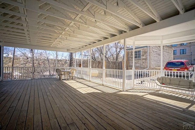 wooden terrace with fence