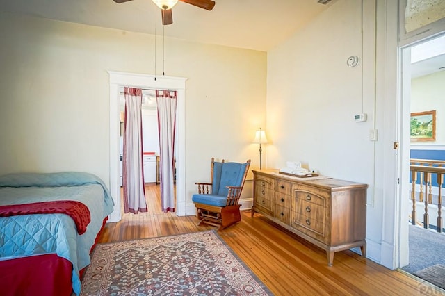 bedroom with wood finished floors