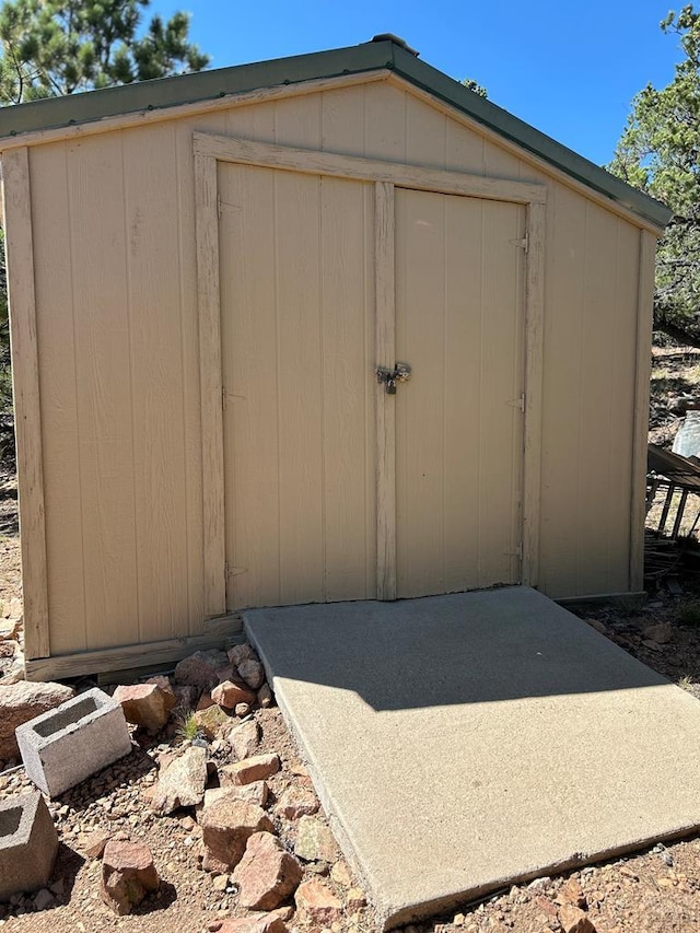view of shed