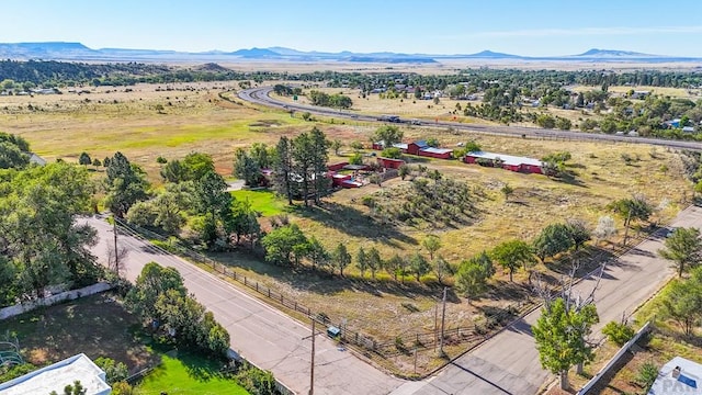 drone / aerial view with a mountain view