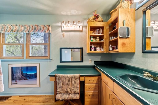10511 Apache City Rd, Rye, CO 81069 - bar featuring visible vents, wood finished floors, and a sink