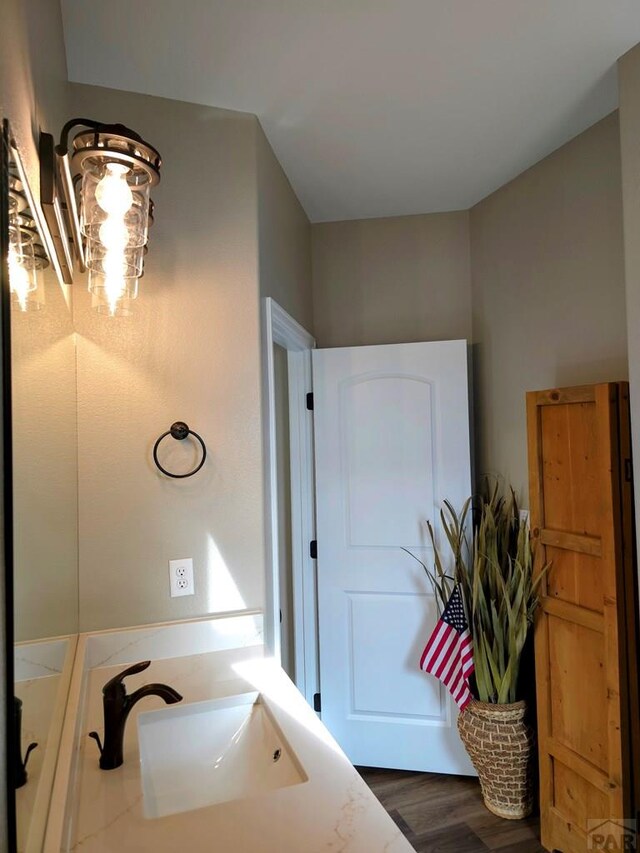 980 N Purcell Blvd, Pueblo West, CO 81007 - bathroom featuring wood finished floors and a sink