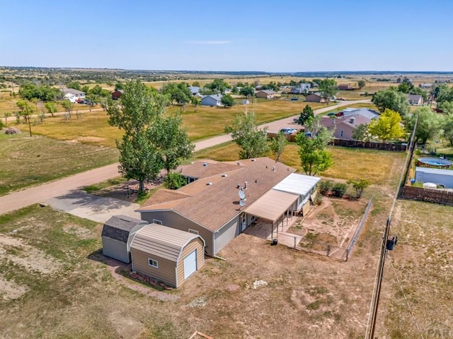 aerial view with a residential view