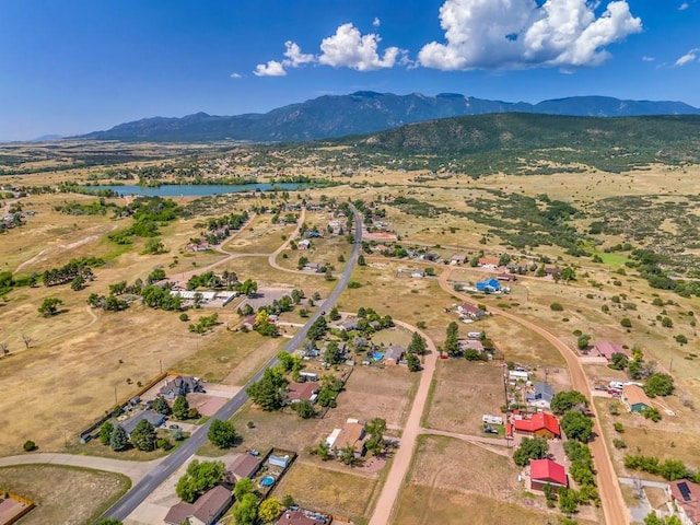 drone / aerial view with a mountain view