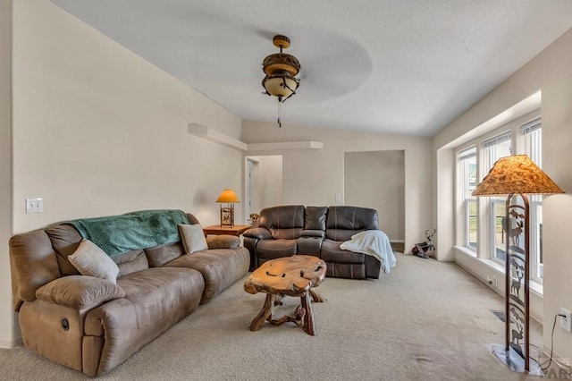 living room with light carpet