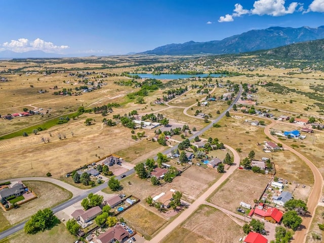 drone / aerial view with a mountain view