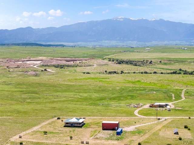 aerial view with a rural view and a mountain view