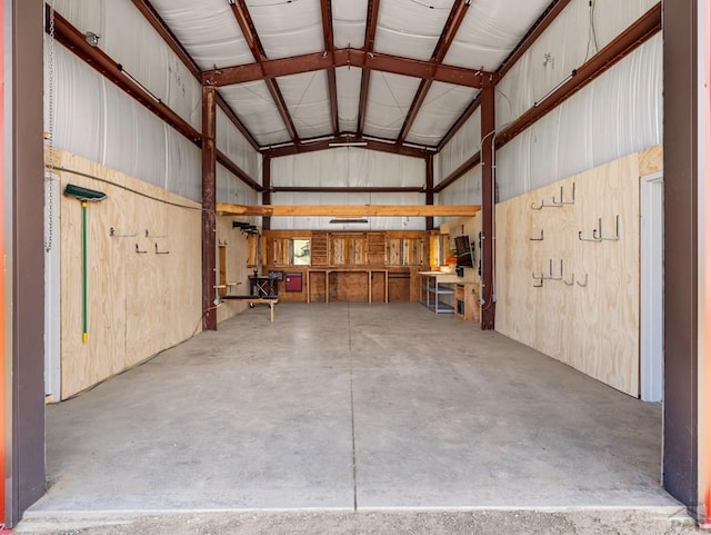 garage featuring metal wall