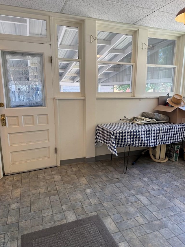 602 Belleview Ave, La Junta, CO 81050 - foyer with brick patterned floors and baseboards