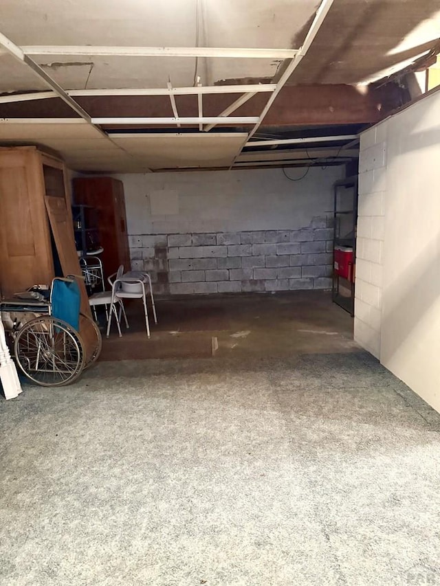 602 Belleview Ave, La Junta, CO 81050 - unfinished basement featuring concrete block wall