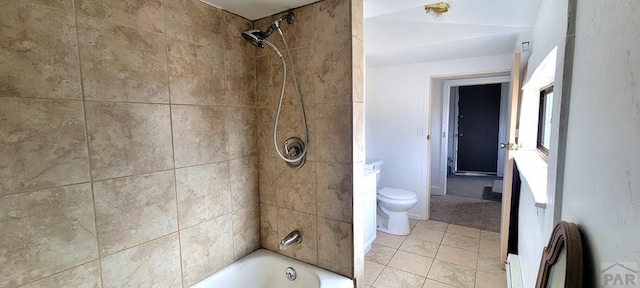 801 N Hendren Ave, Walsenburg, CO 81089 - bathroom featuring toilet, shower / bath combination, and tile patterned flooring