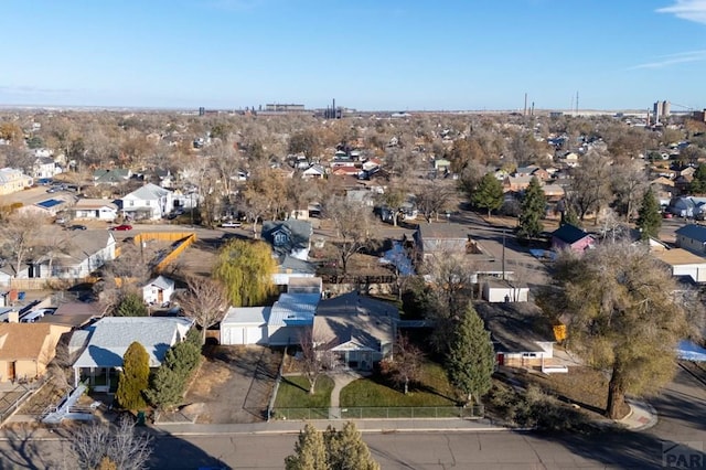 bird's eye view with a residential view