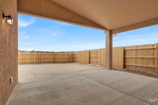 view of patio featuring a fenced backyard