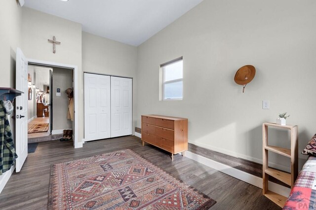 311 Knickerbocker Rd, Silver Cliff, CO 81252 - bedroom featuring wood finished floors, baseboards, and a closet