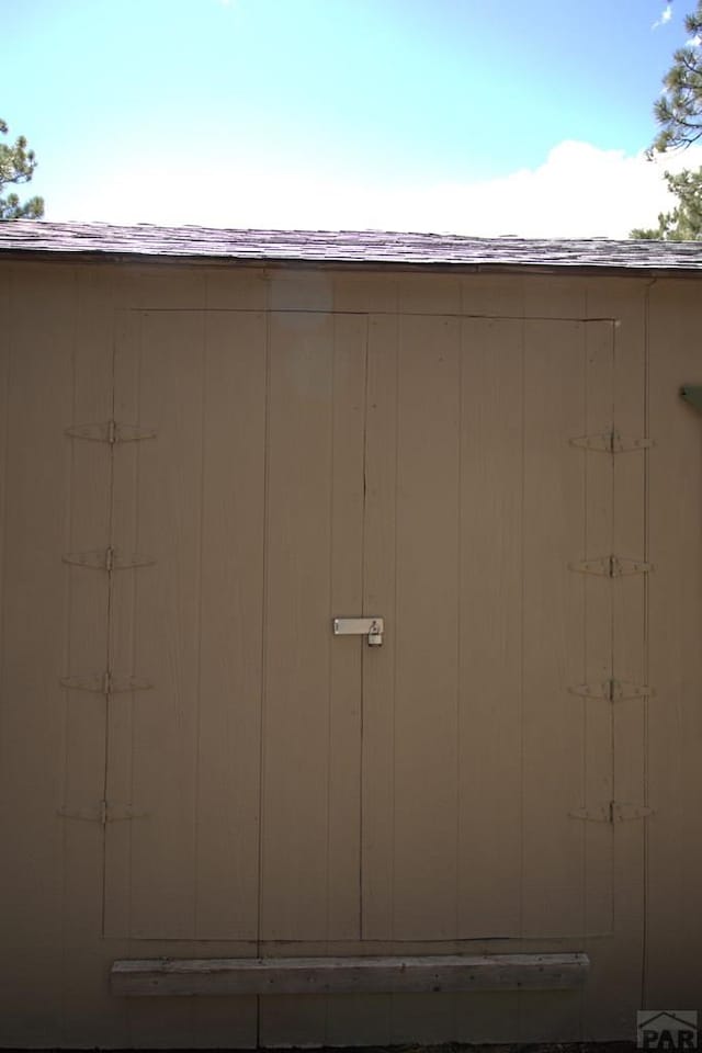 view of shed