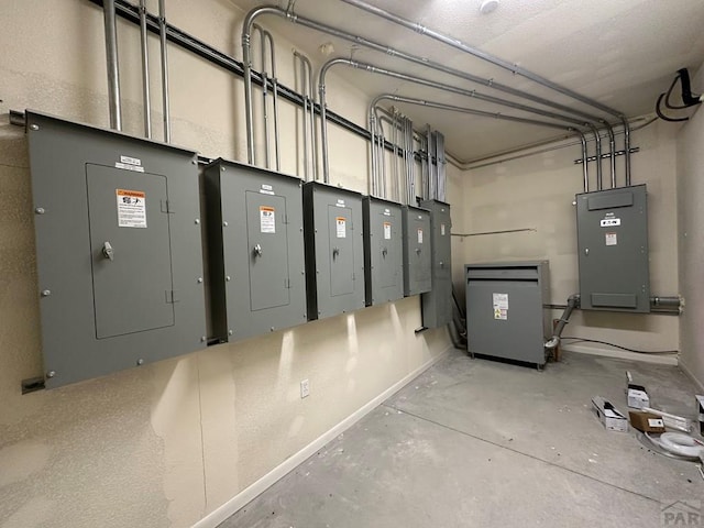 utilities with a garage and electric panel