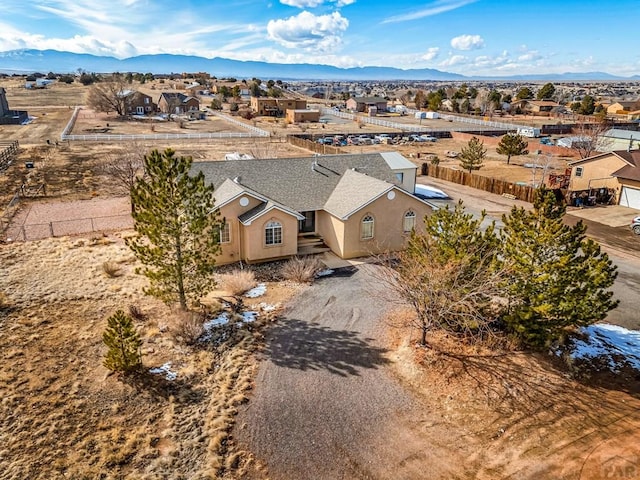 bird's eye view with a residential view and a mountain view