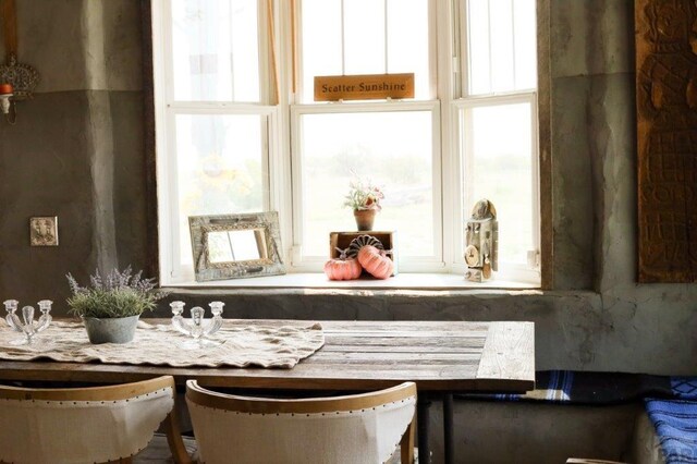 dining room with a wealth of natural light