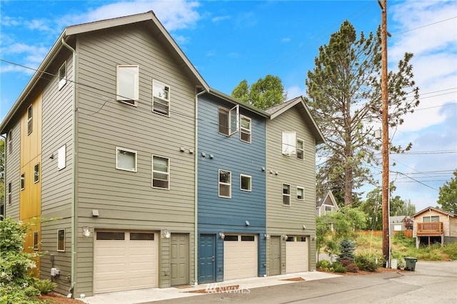 exterior space featuring a garage